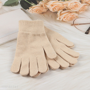 Factory Supply 2 Pairs Winter Gloves Full Finger Gloves for Men Women