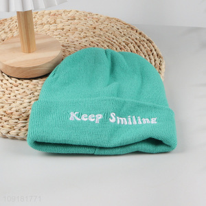 Factory Price Winter Beanie Hat Embroidered Knit Beanie Cap for Kids