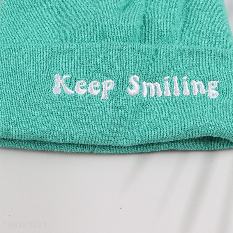 Factory Price Winter Beanie Hat Embroidered Knit Beanie Cap for Kids