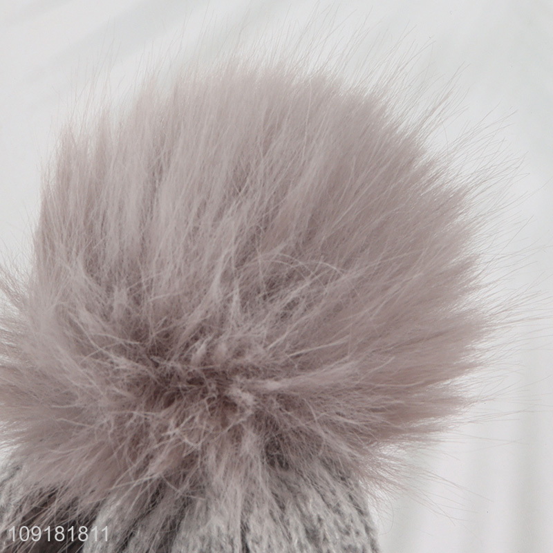 New Product Unisex Winter Beanie Hat Knitted Beanie Cap With Pompom