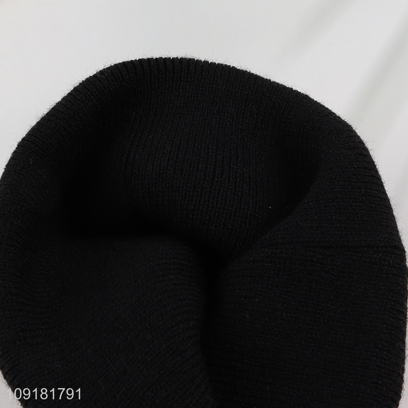 Factory Supply Winter Beanie Hat Embroidered Knit Beanie Hat for Kids