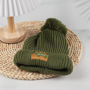 High Quality Beanie Hat Pompom Beanie Cap Winter Knit Hat for Kids