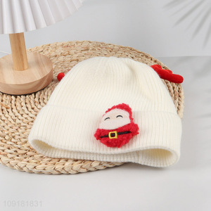 Wholesale Christmas Antler Beanie Hat Fleece Lined Beanie Cap for Women