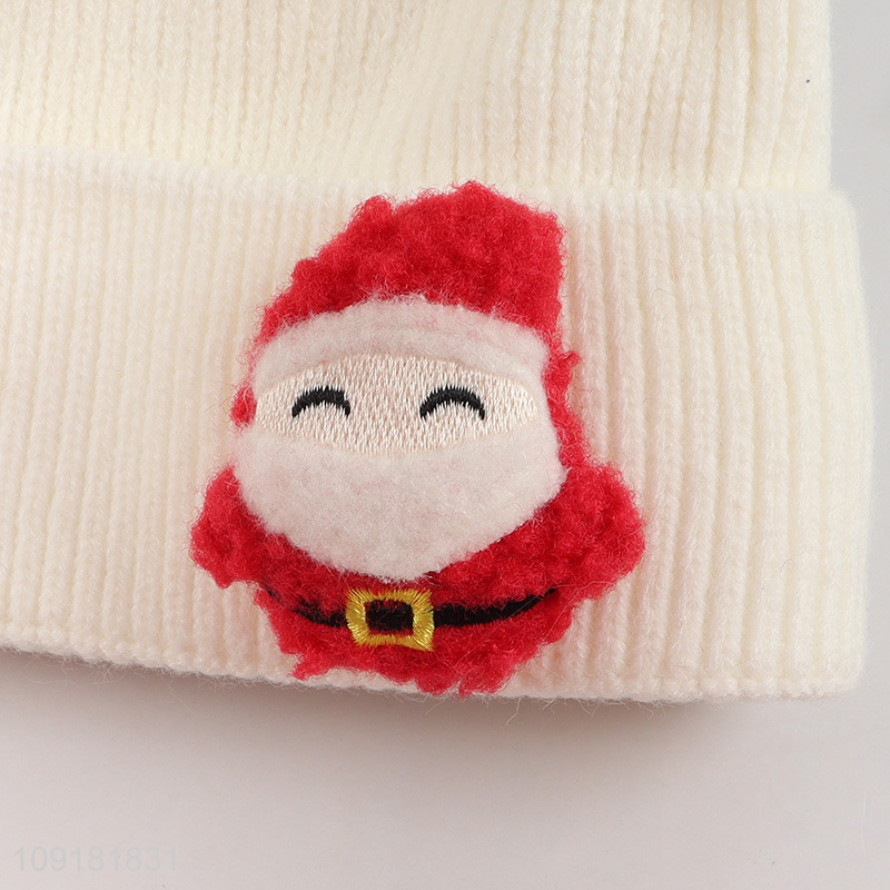 Wholesale Christmas Antler Beanie Hat Fleece Lined Beanie Cap for Women