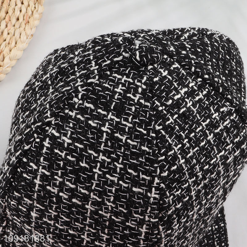 Wholesale Tweed Baseball Hat Winter Warm Baseball Hat for Women