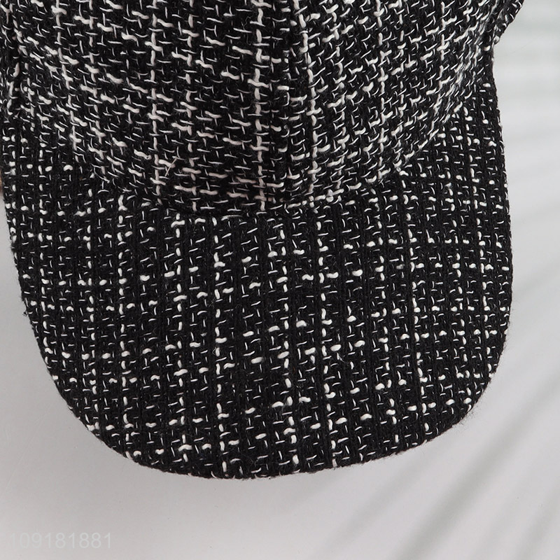 Wholesale Tweed Baseball Hat Winter Warm Baseball Hat for Women
