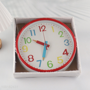 Good selling round home decor wall clock hanging clock wholesale
