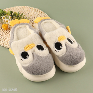 Hot products cartoon penguin plush winter home slippers for women