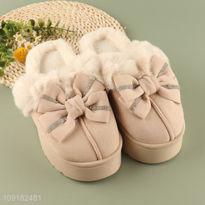Yiwu market non-slip winter plush home slippers for women
