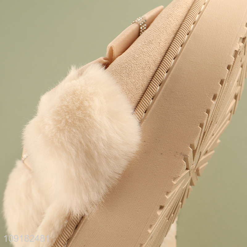 Yiwu market non-slip winter plush home slippers for women