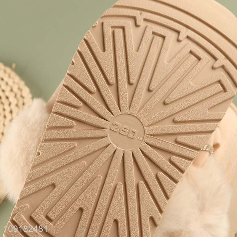 Yiwu market non-slip winter plush home slippers for women