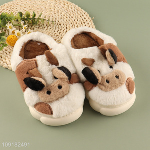 New arrival cartoon dairy cow children home slippers for winter