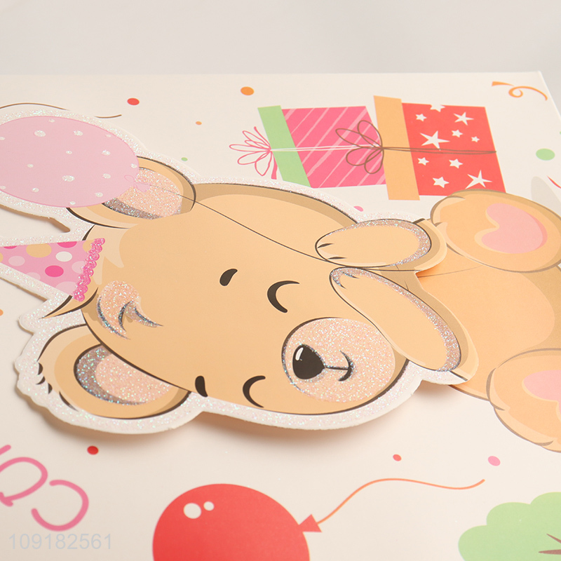 Low price cartoon bear paper bag gifts packaging bag for sale