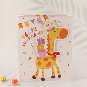 New arrival cartoon giraffe paper bag gifts packaging bag