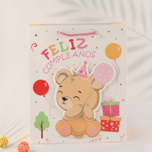 Low price cartoon bear paper bag gifts packaging bag for sale