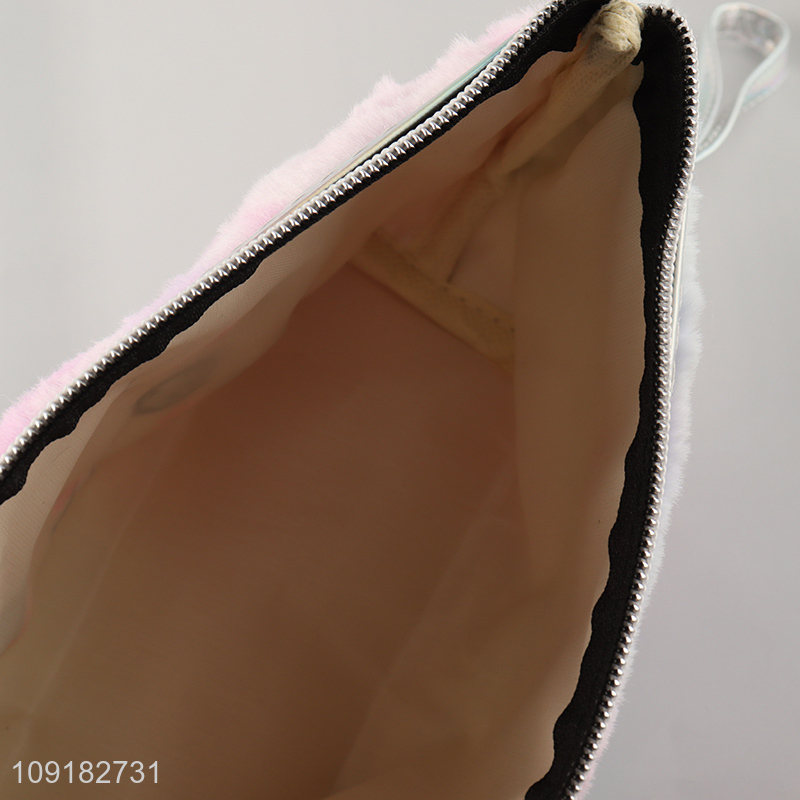 China supplier cartoon cat plush cosmetic bag makeup bag