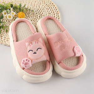 Most popular cartoon cute cat children home slippers for sale