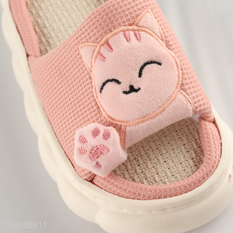 Most popular cartoon cute cat children home slippers for sale