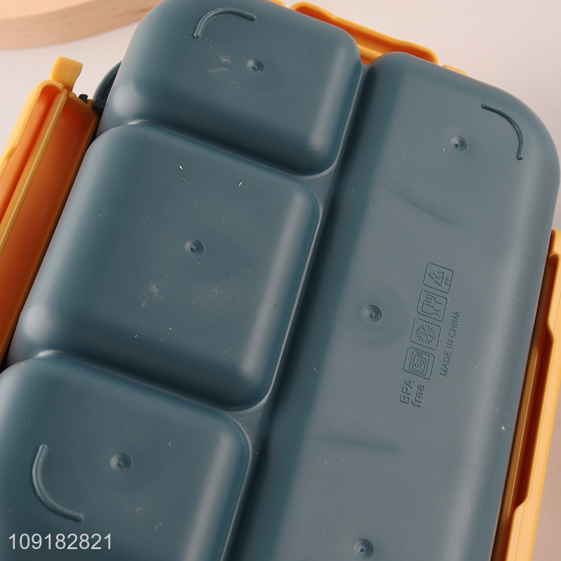 Low price portable school kids plastic lunch box with tableware