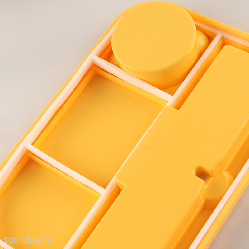 Low price portable school kids plastic lunch box with tableware