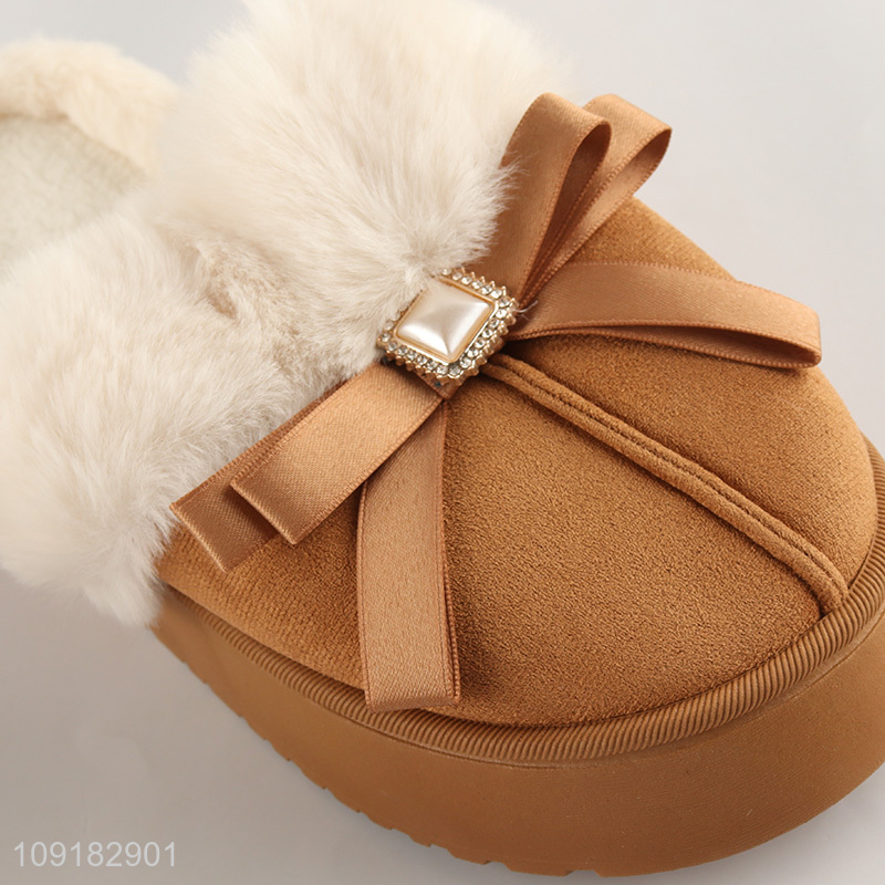 Yiwu market winter warm plush fashion women slippers for sale