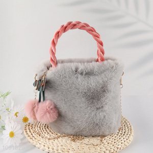 China products plush portable women handbag messenger bag