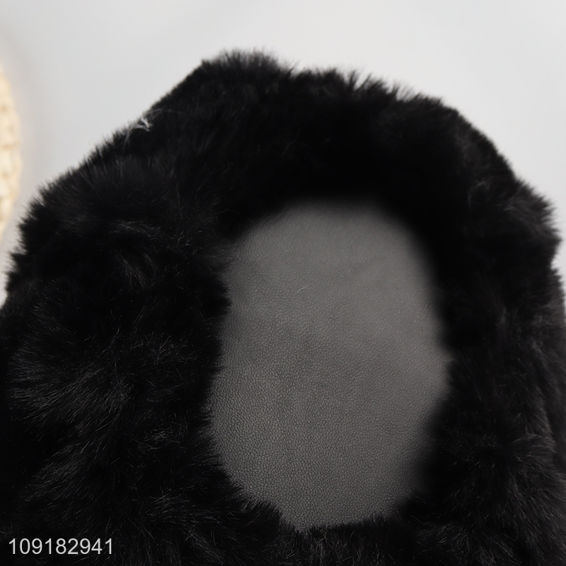 Latest products black plush bag women handbag messenger bag