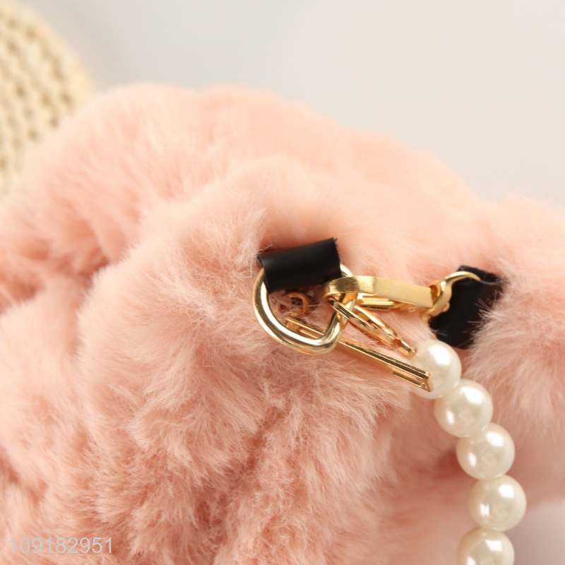 Top selling pink fashion women plush bag handbag wholesale