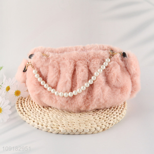 Top selling pink fashion women plush bag handbag wholesale