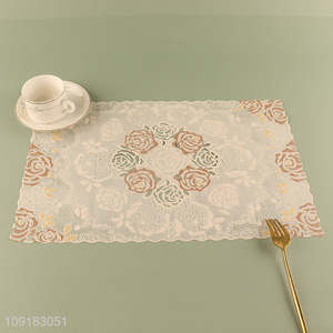 Good selling hollow rose flower place mat dinner mat