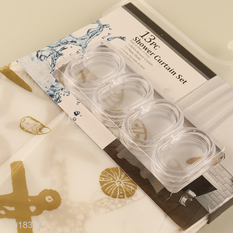 Hot products 13pcs household waterproof shower curtain set