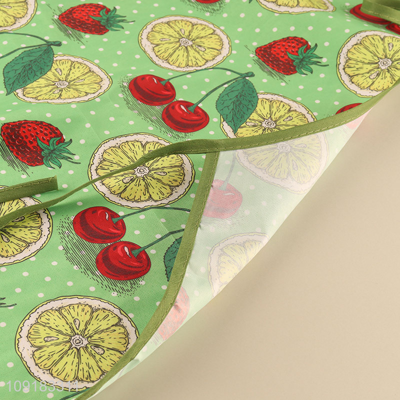 Low price fruits printed polyester cooking apron for sale