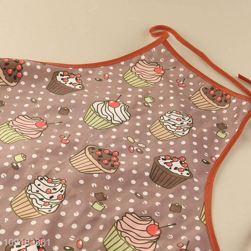 Good quality cartoon cake printed men women polyester cooking apron