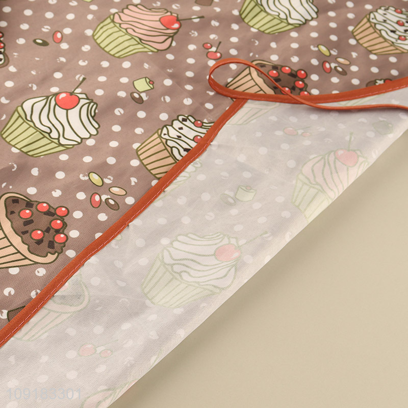 Good quality cartoon cake printed men women polyester cooking apron