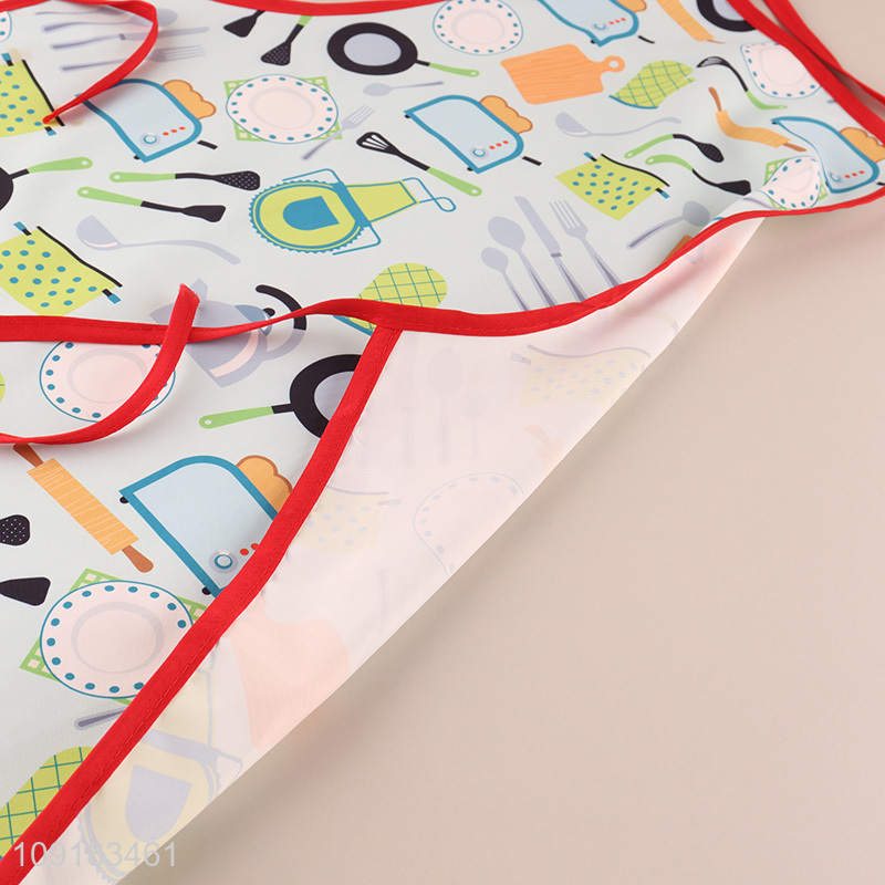 Yiwu market waterproof oil-proof polyester cooking apron for sale