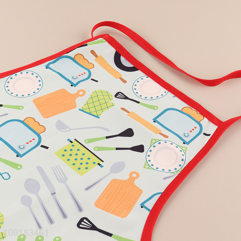 Yiwu market waterproof oil-proof polyester cooking apron for sale