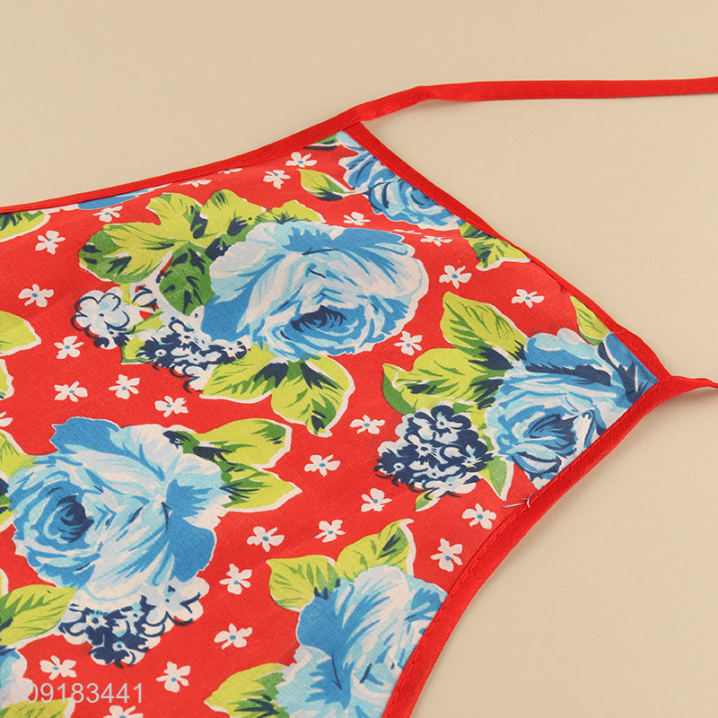 Top sale flower pattern home polyester cooking apron
