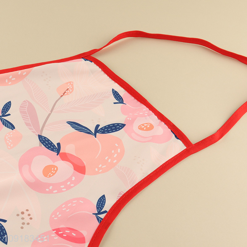 China wholesale peach pattern home polyester cooking apron