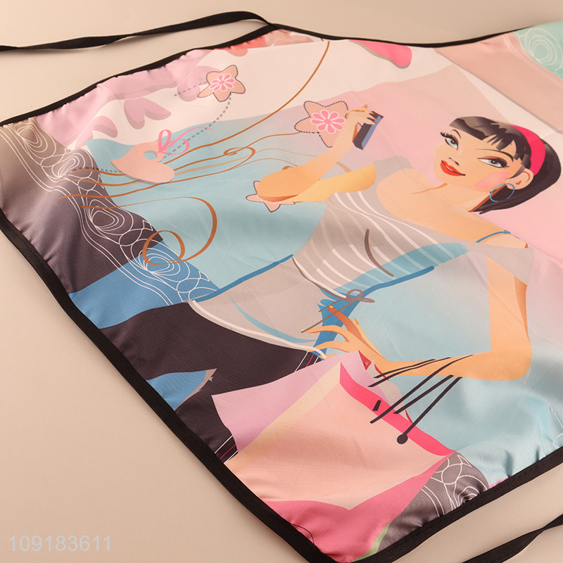 Low price waterproof oil-proof kitchen polyester cooking apron for sale