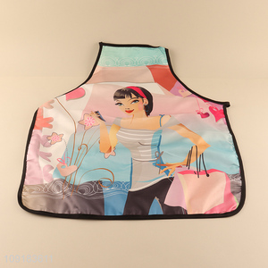 Low price waterproof oil-proof kitchen polyester cooking apron for sale