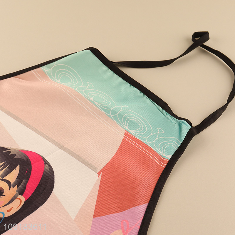 Low price waterproof oil-proof kitchen polyester cooking apron for sale
