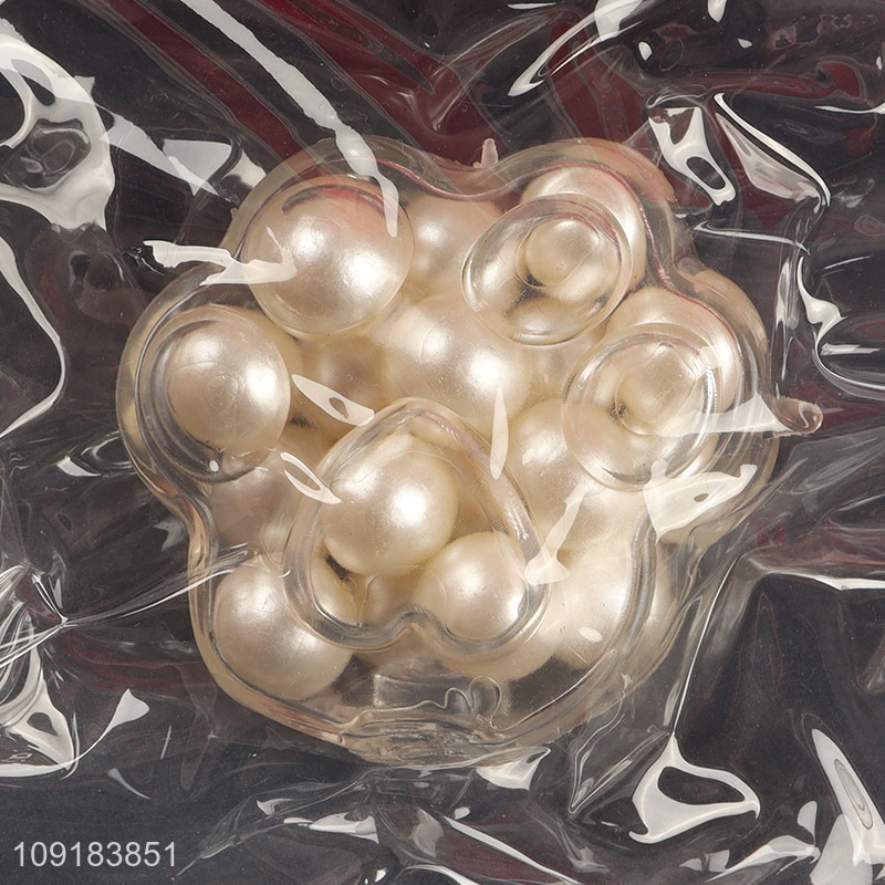 Factory Price Cat Paw Squeeze Fidget Toy Pearl Toy for Stress Relief