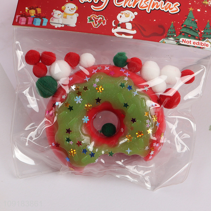 New Arrival Christmas Donut Squishies Stress Ball Stress Relief Squeeze Toy