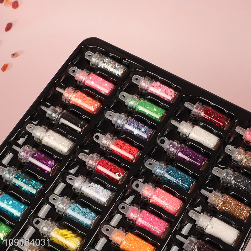 Online Wholesale 48 Colors Nail Art Glitter Sequins Flakes for Nail Art