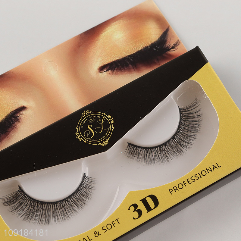 China wholesale natural women makeup 3d false eyelash
