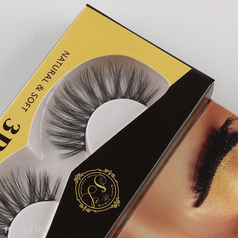 Top selling women natural soft 3d false eyelash wholesale