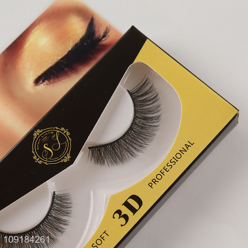 China wholesale natural soft 3d false eyelash fake eyelash for girls