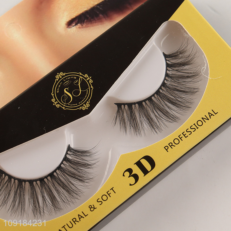 Top quality natural soft 3d false eyelash fake eyelash for women