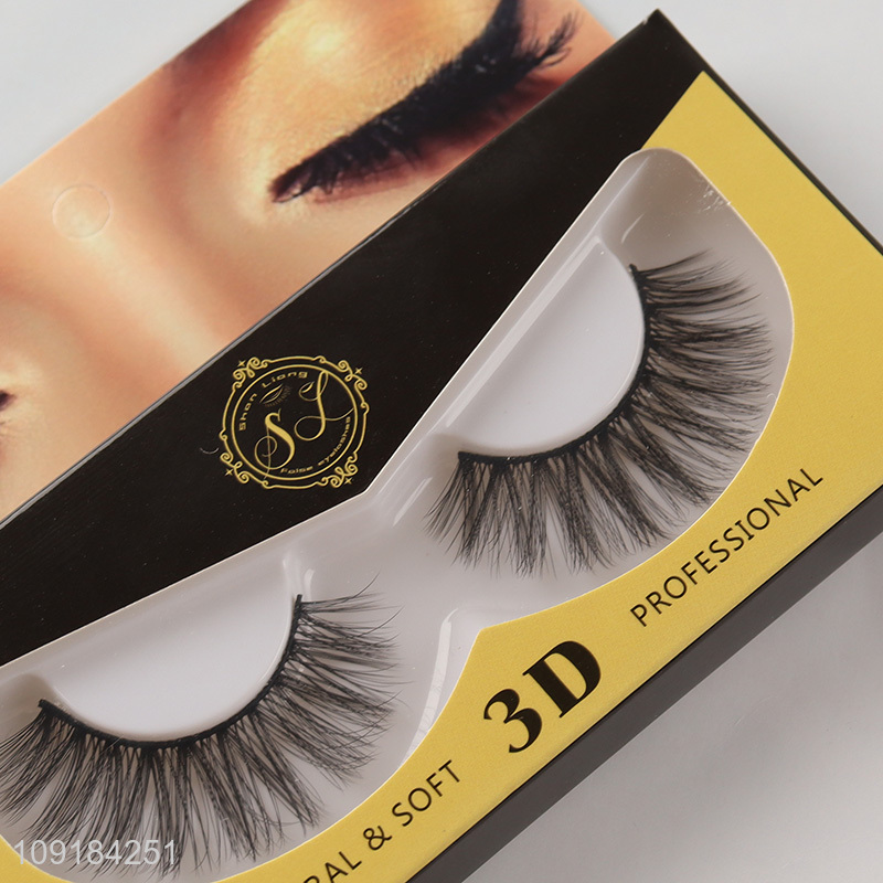 Low price natural soft makeup 3d false eyelash fake eyelash