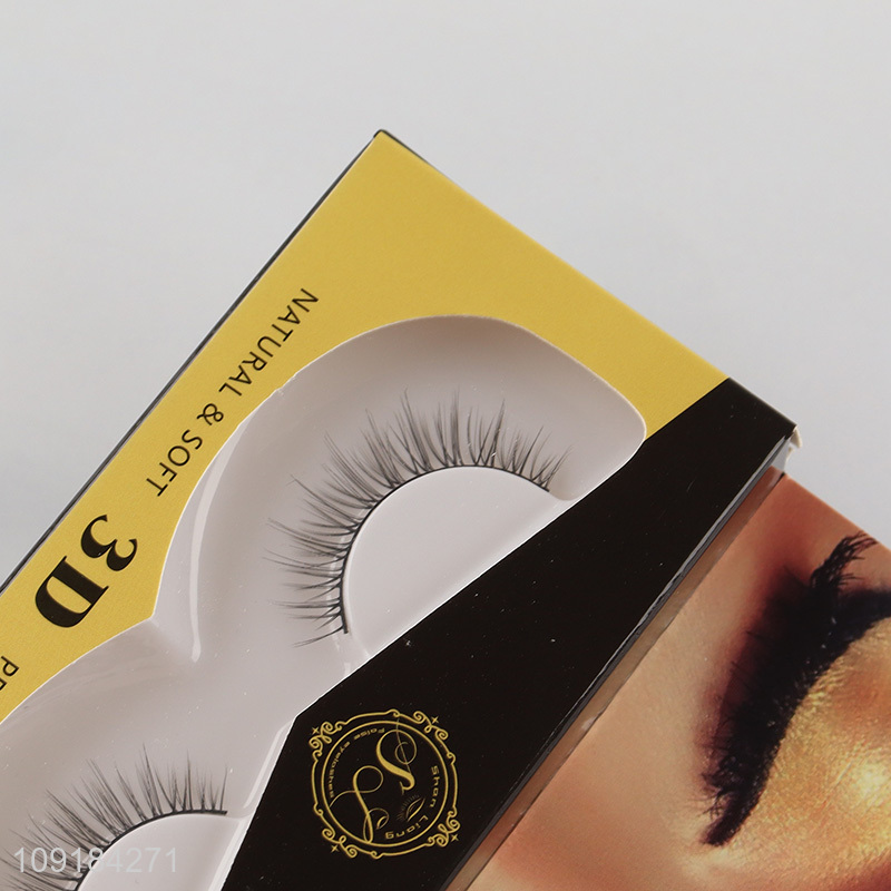 Low price women makeup natural 3d false eyelash fake eyelash